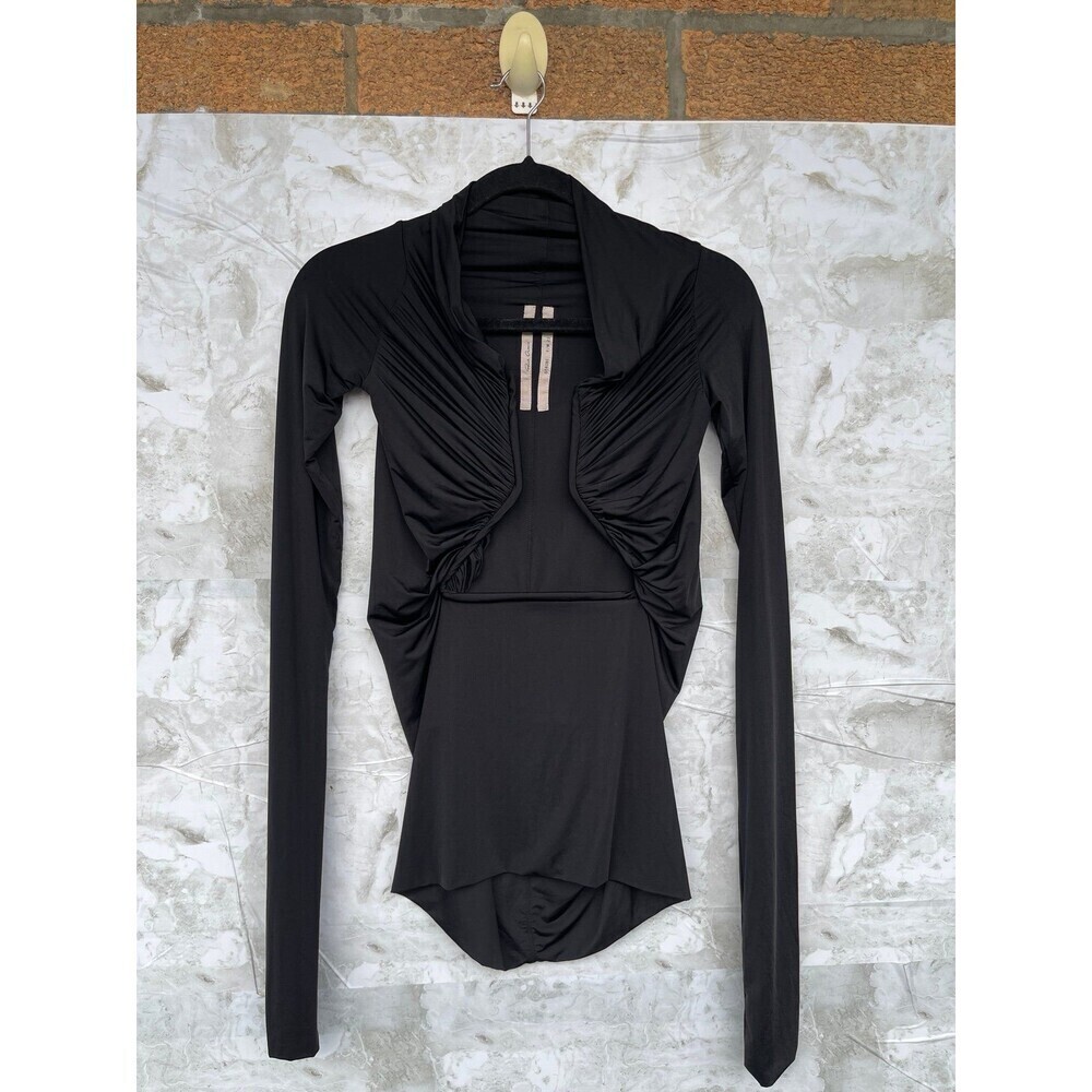 RICK OWENS Cutout ruched stretch-jersey top size 36/6 - Picture 4 of 9